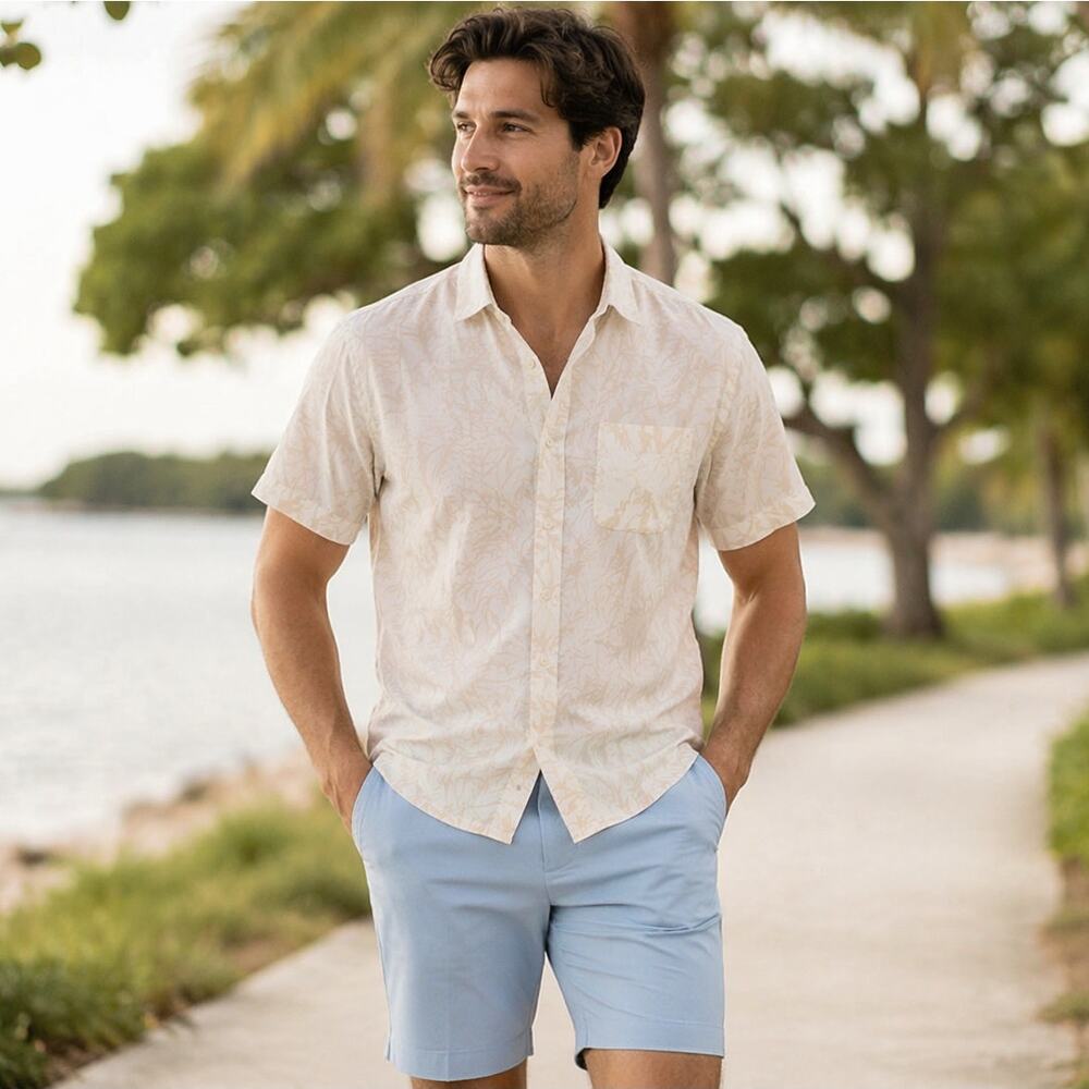 George Men’s Performance Flat Front Shorts Light Blue Size 30 NWT